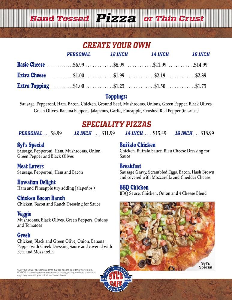 Syl's Cafe Menu image 2